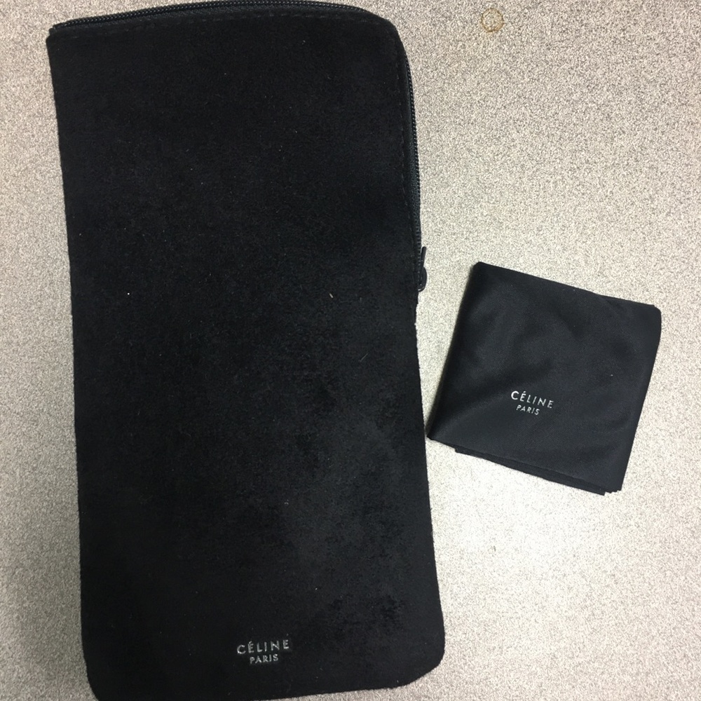 Never used Celine sunglasses case with cloth
